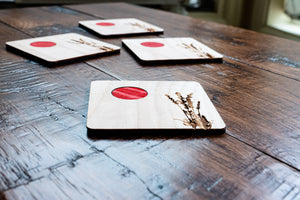 Wildflower Wood Coaster - Sunset Flowers