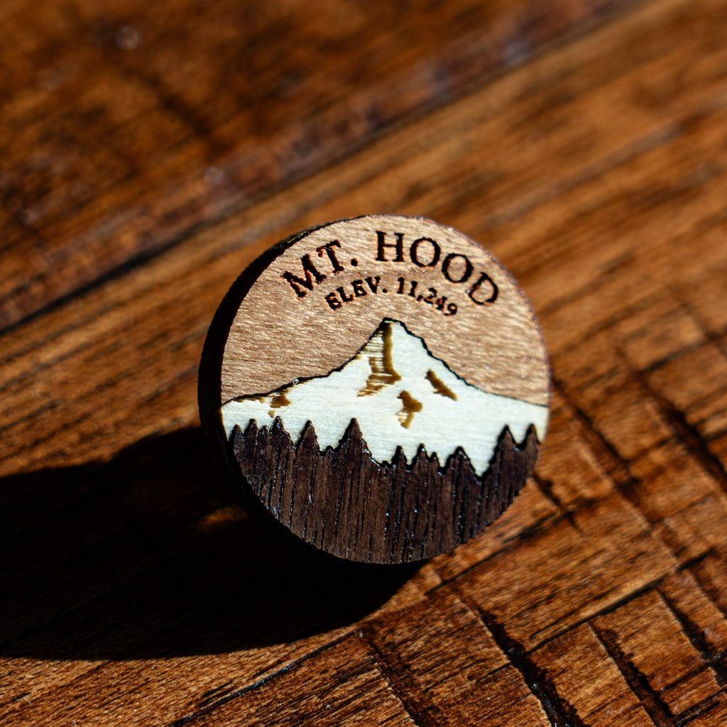 Mt Hood 1 Inch Wood Pin