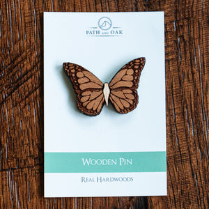 Monarch Butterfly Wood Pin