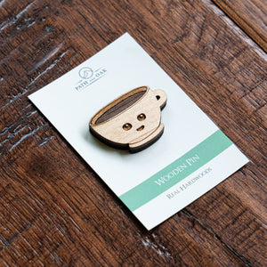 Coffee Cup Wood Pin