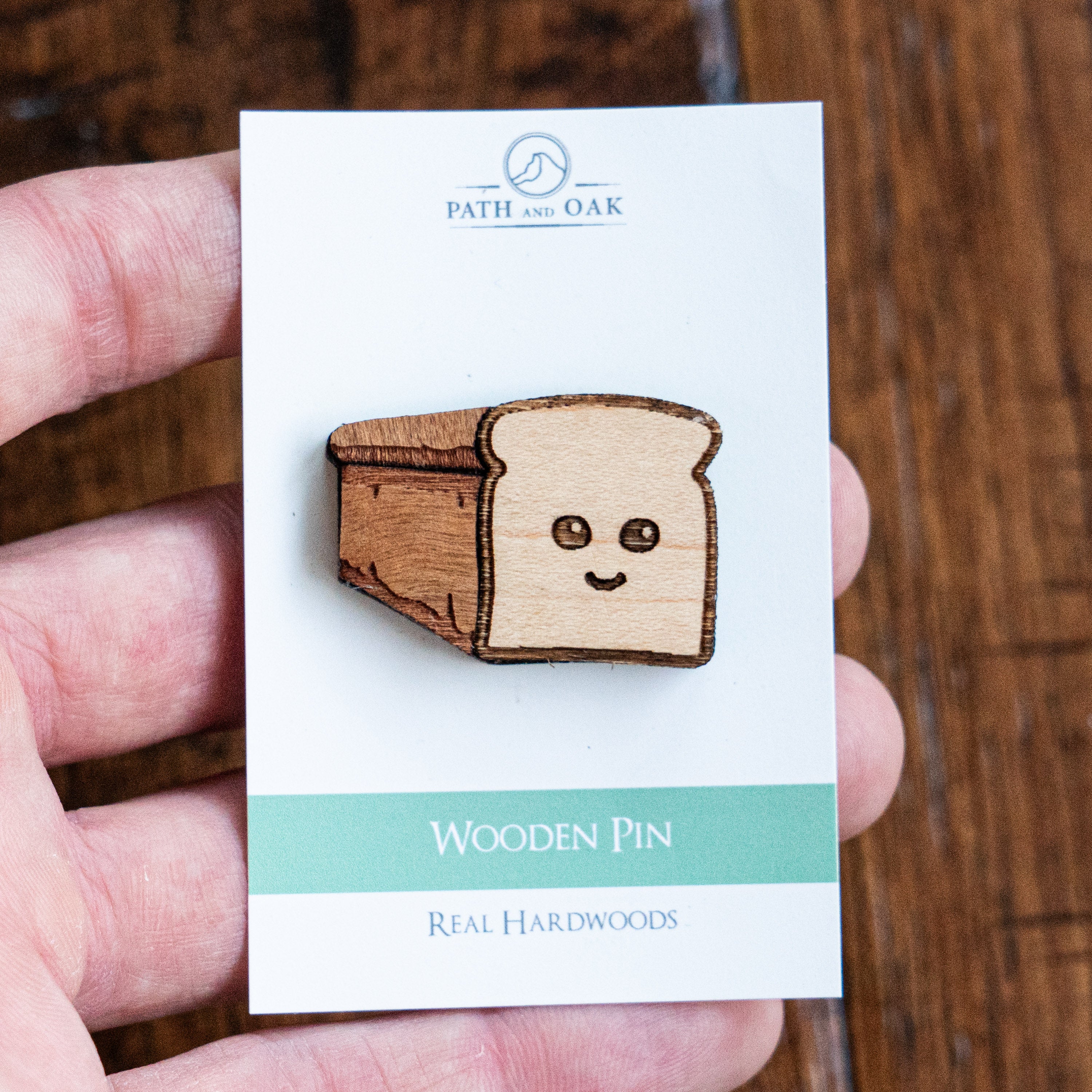 Cute Bread Wood Pin