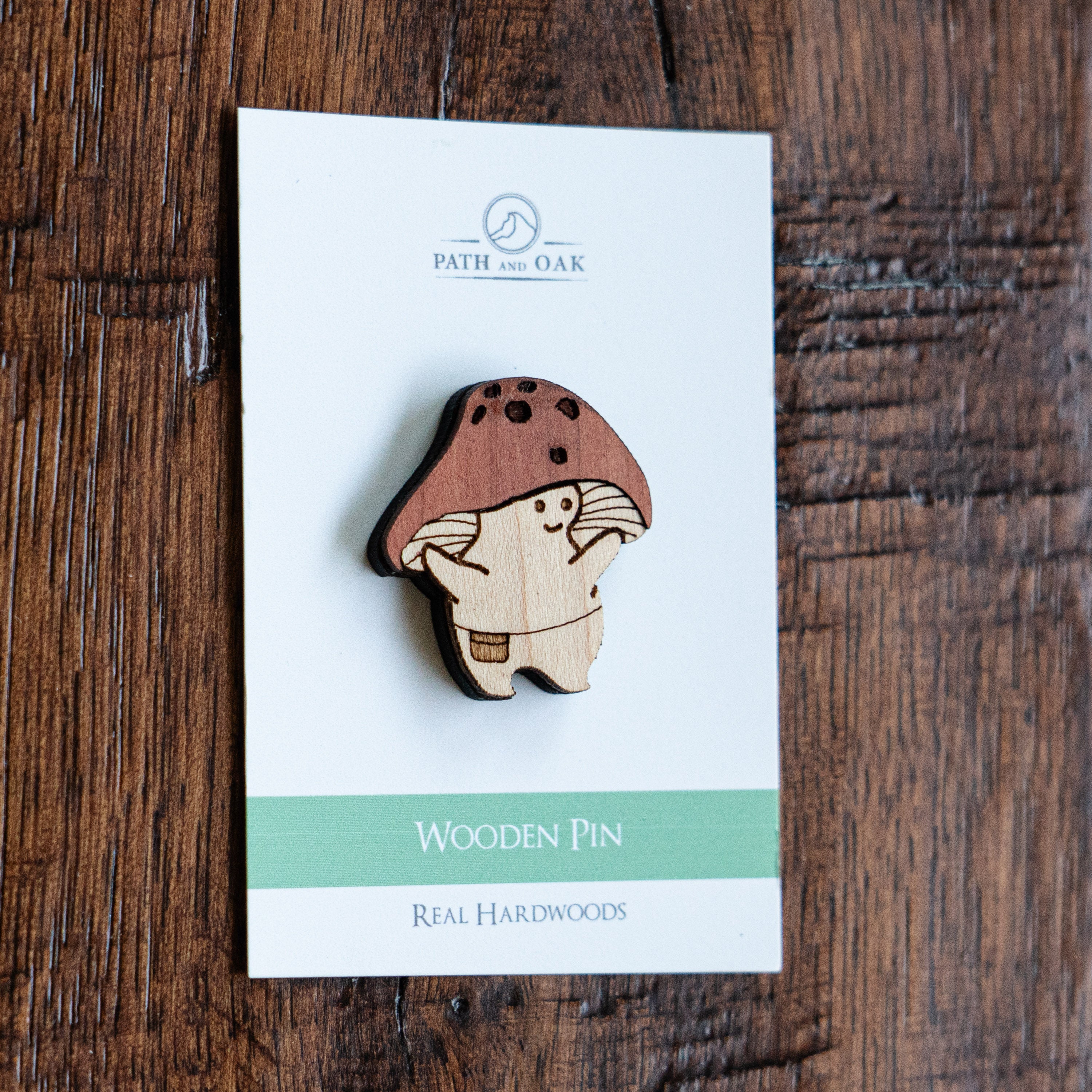Redcap Mushroom Wood Pin
