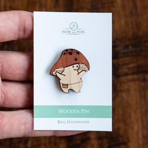 Redcap Mushroom Wood Pin
