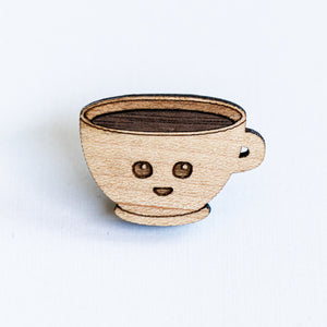 Coffee Cup Wood Pin