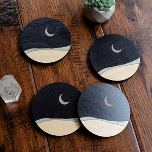 Night Sky Moon Coasters