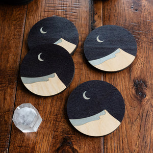 Dune with Crescent Moon Coasters