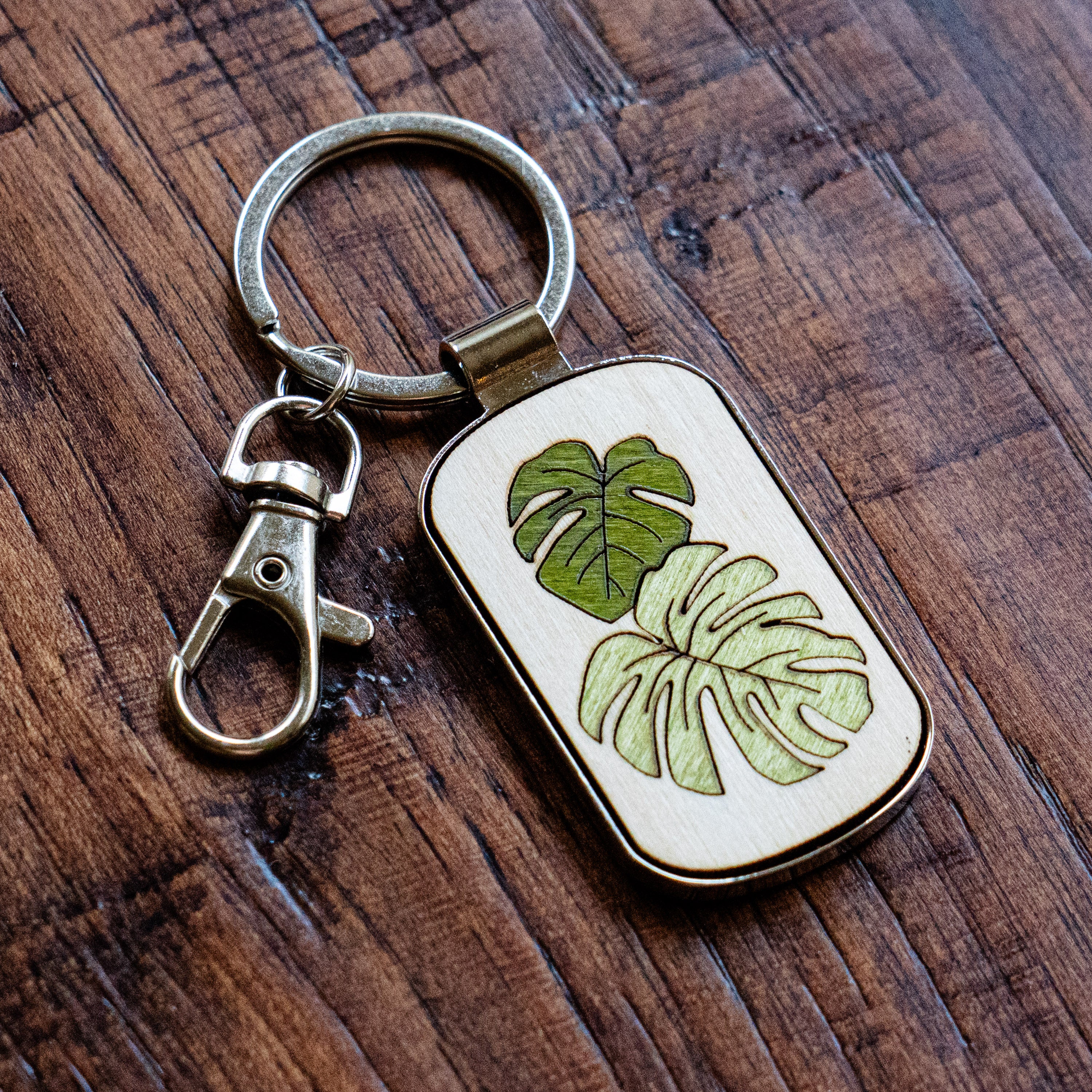 Monstera Leaf Keychain