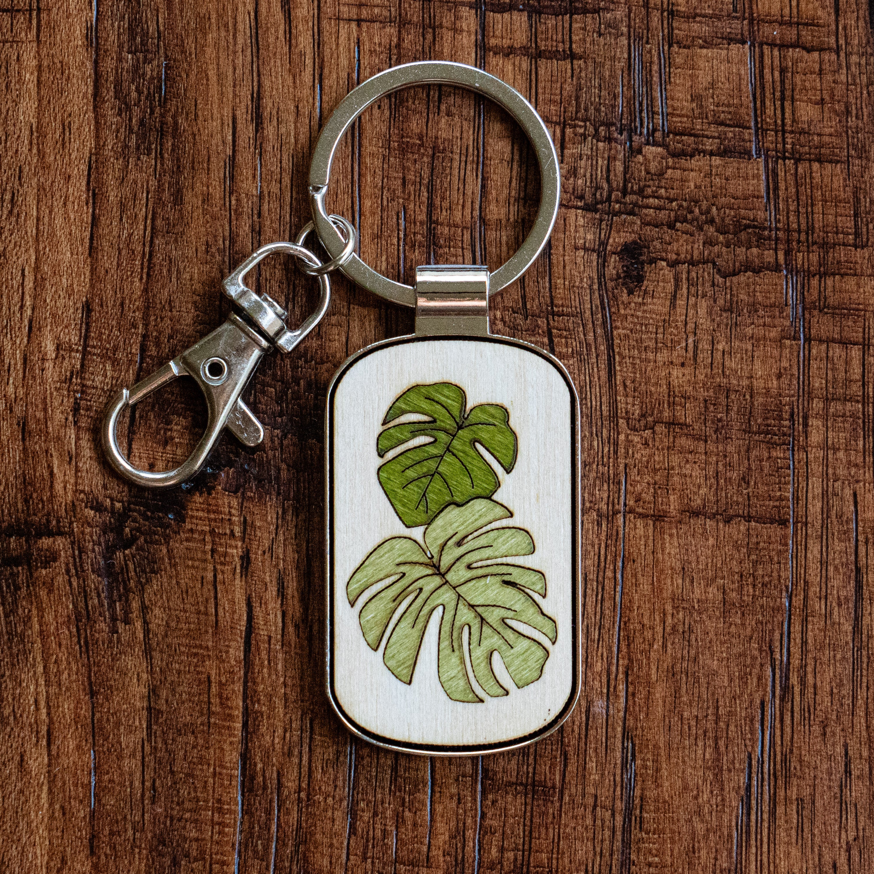 Monstera Leaf Keychain