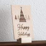 Happy Holidays Trees - Wood Greeting Card