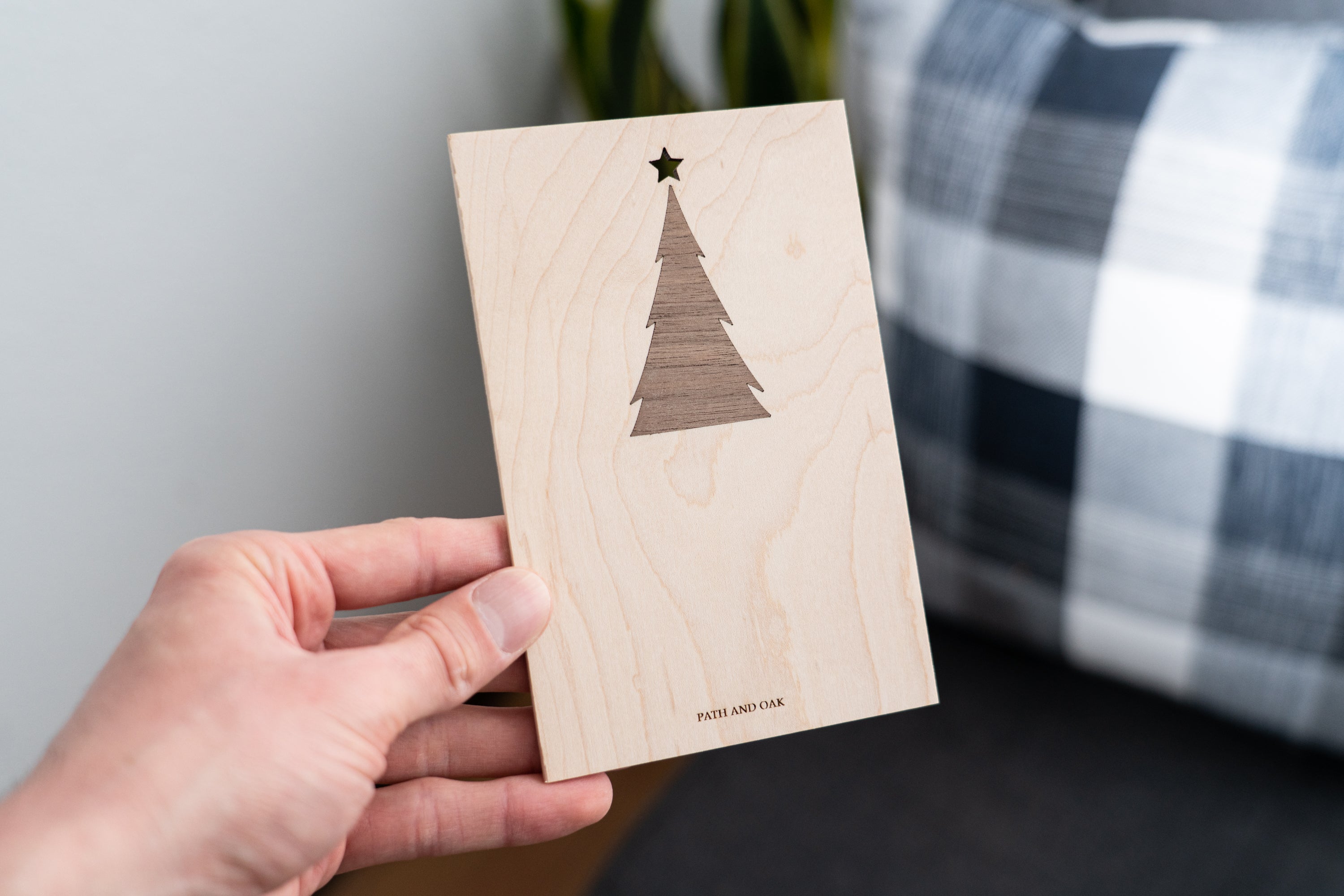 Happy Holidays Trees - Wood Greeting Card