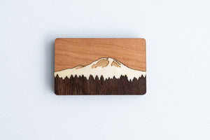 Mt Rainier Hardwood Magnet